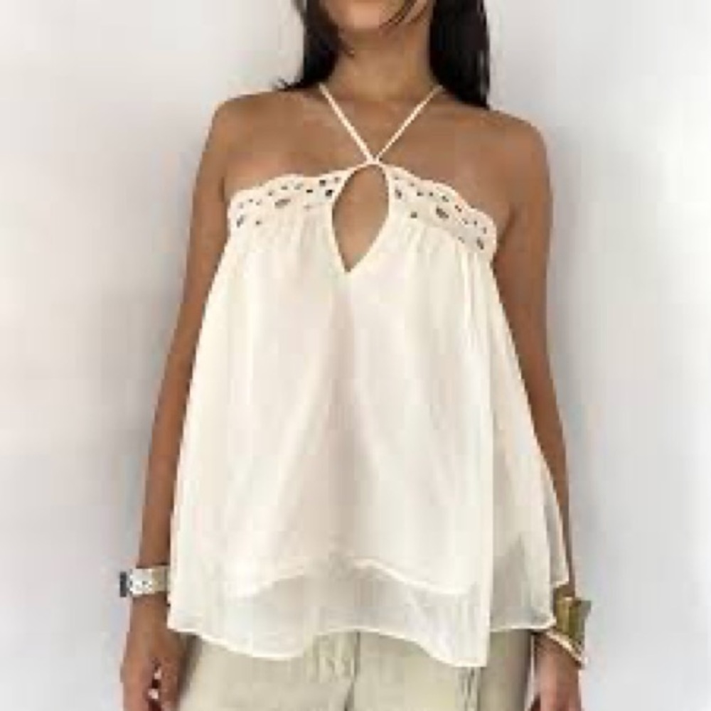 H&M Cream Eyelet Spaghetti Strap Top - Picture 5 of 5